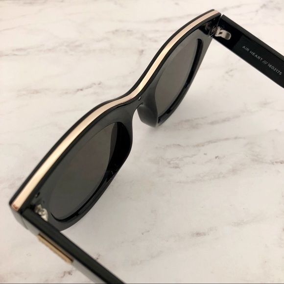 Le Specs Air Heart Cat Eye Black Sunglasses NWOT - Picture 7 of 8